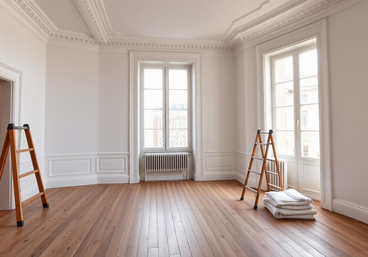 Pièce d'appartement après remise en état